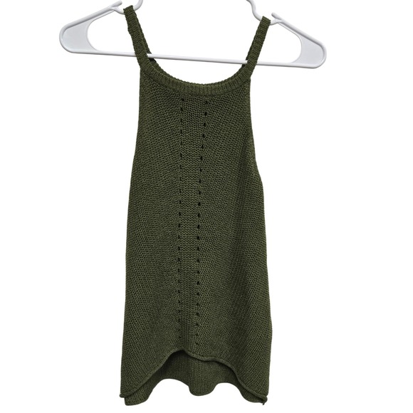 Rock & Roll Denim Tops - Rock & Roll Denim Womens Olive Green Knit Tank Top High Low Small 49-3235